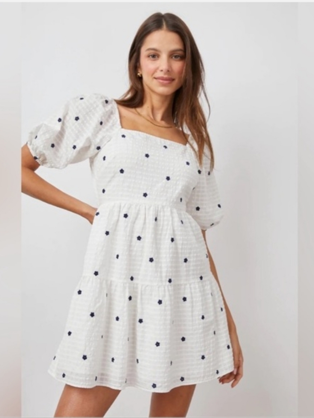 Rails Selene Embroidered Seersucker Dress